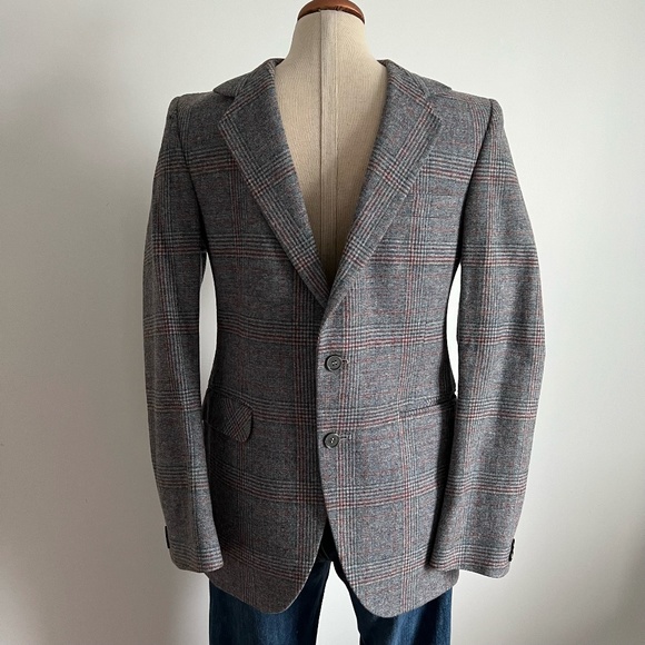 El Hombre Uomo - Grey Plaided Blazer - Picture 6 of 7